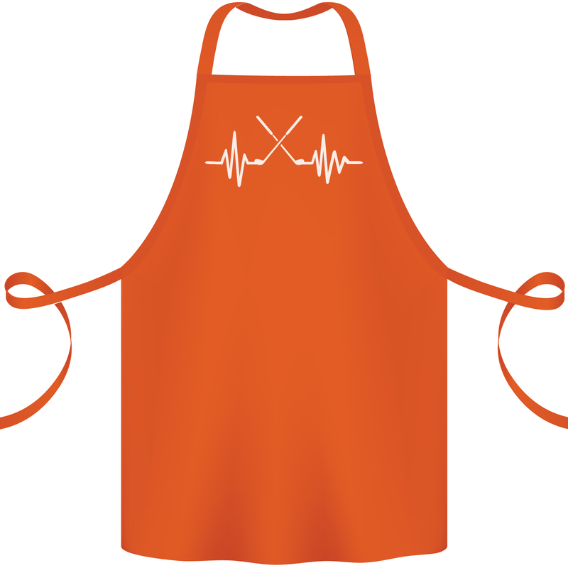 Pulse Golf Funny Golfing Golfer ECG Cotton Apron 100% Organic Orange