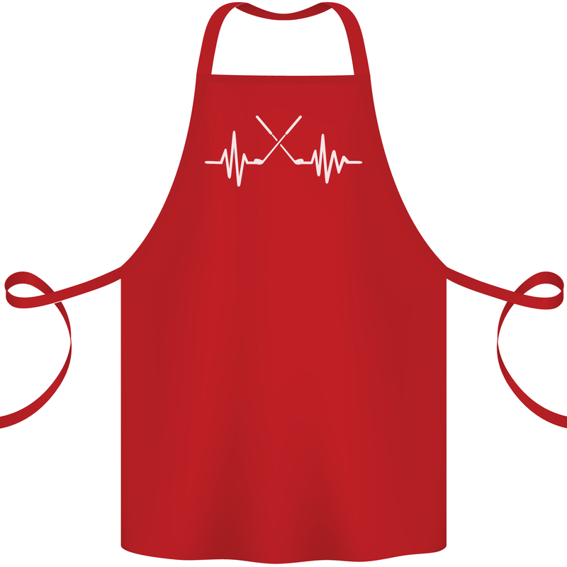Pulse Golf Funny Golfing Golfer ECG Cotton Apron 100% Organic Red
