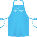 Pulse Golf Funny Golfing Golfer ECG Cotton Apron 100% Organic Turquoise