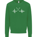 Pulse Golf Funny Golfing Golfer ECG Kids Sweatshirt Jumper Irish Green