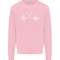 Pulse Golf Funny Golfing Golfer ECG Kids Sweatshirt Jumper Light Pink