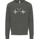Pulse Golf Funny Golfing Golfer ECG Kids Sweatshirt Jumper Storm Grey