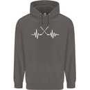 Pulse Golf Funny Golfing Golfer ECG Mens 80% Cotton Hoodie Charcoal