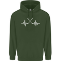 Pulse Golf Funny Golfing Golfer ECG Mens 80% Cotton Hoodie Forest Green