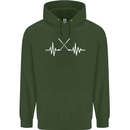 Pulse Golf Funny Golfing Golfer ECG Mens 80% Cotton Hoodie Forest Green