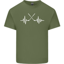 Pulse Golf Funny Golfing Golfer ECG Mens Cotton T-Shirt Tee Top Military Green