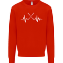 Pulse Golf Funny Golfing Golfer ECG Mens Sweatshirt Jumper Bright Red