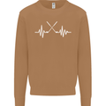 Pulse Golf Funny Golfing Golfer ECG Mens Sweatshirt Jumper Caramel Latte
