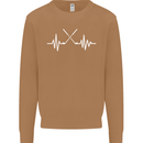 Pulse Golf Funny Golfing Golfer ECG Mens Sweatshirt Jumper Caramel Latte