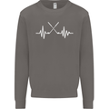 Pulse Golf Funny Golfing Golfer ECG Mens Sweatshirt Jumper Charcoal