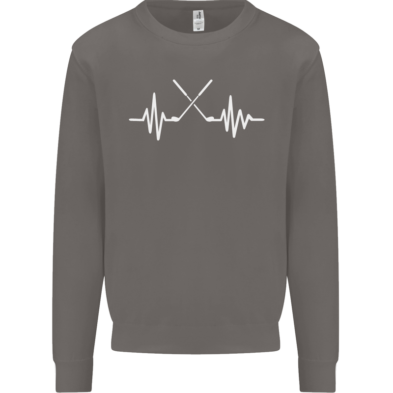 Pulse Golf Funny Golfing Golfer ECG Mens Sweatshirt Jumper Charcoal
