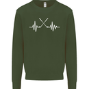 Pulse Golf Funny Golfing Golfer ECG Mens Sweatshirt Jumper Forest Green