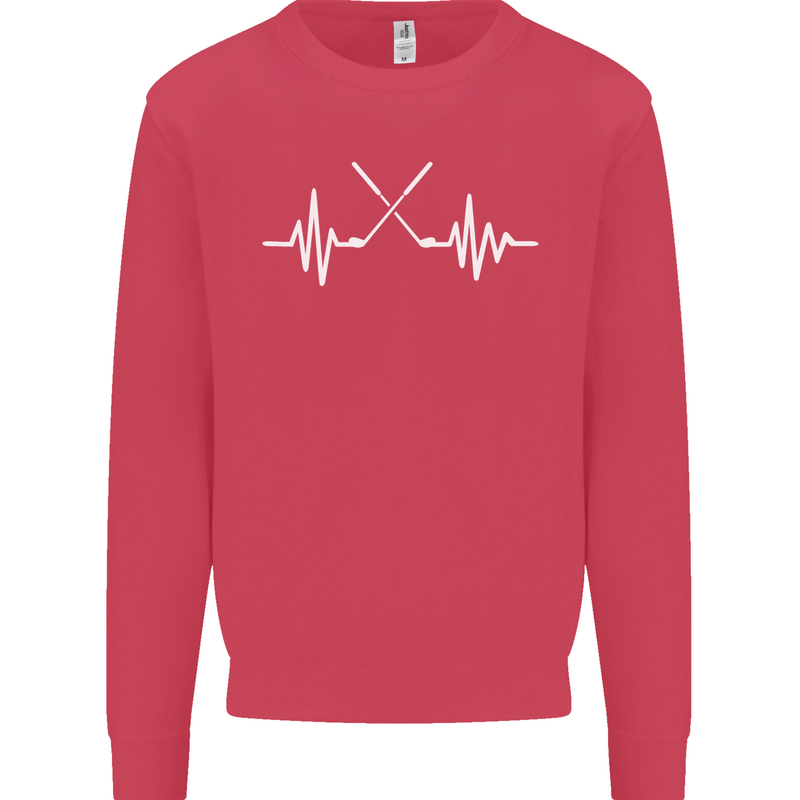 Pulse Golf Funny Golfing Golfer ECG Mens Sweatshirt Jumper Heliconia