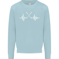 Pulse Golf Funny Golfing Golfer ECG Mens Sweatshirt Jumper Light Blue