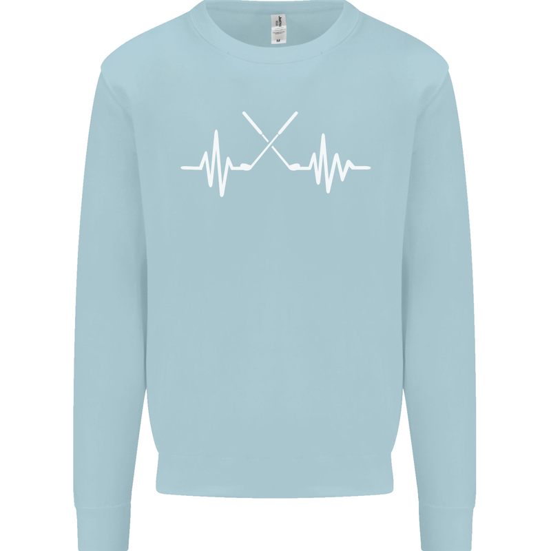 Pulse Golf Funny Golfing Golfer ECG Mens Sweatshirt Jumper Light Blue