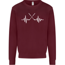 Pulse Golf Funny Golfing Golfer ECG Mens Sweatshirt Jumper Maroon