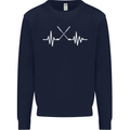 Pulse Golf Funny Golfing Golfer ECG Mens Sweatshirt Jumper Navy Blue