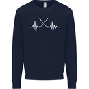 Pulse Golf Funny Golfing Golfer ECG Mens Sweatshirt Jumper Navy Blue