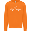 Pulse Golf Funny Golfing Golfer ECG Mens Sweatshirt Jumper Orange