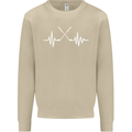 Pulse Golf Funny Golfing Golfer ECG Mens Sweatshirt Jumper Sand