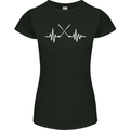 Pulse Golf Funny Golfing Golfer ECG Womens Petite Cut T-Shirt Black
