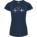 Pulse Golf Funny Golfing Golfer ECG Womens Petite Cut T-Shirt Navy Blue