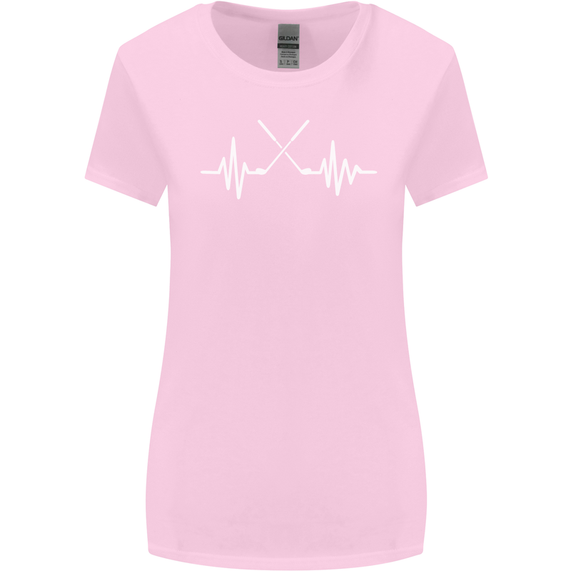 Pulse Golf Funny Golfing Golfer ECG Womens Wider Cut T-Shirt Light Pink