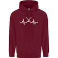 Pulse Hockey Ice Street Player ECG Childrens Kids Hoodie Maroon