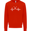 Pulse Hockey Ice Street Player ECG Mens Sweatshirt Jumper Bright Red
