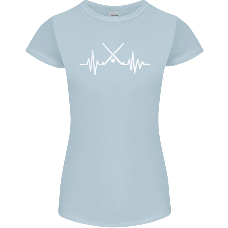 Pulse Hockey Ice Street Player ECG Womens Petite Cut T-Shirt Light Blue