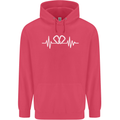 Pulse Rock Climbing Climber Climb ECG Childrens Kids Hoodie Heliconia