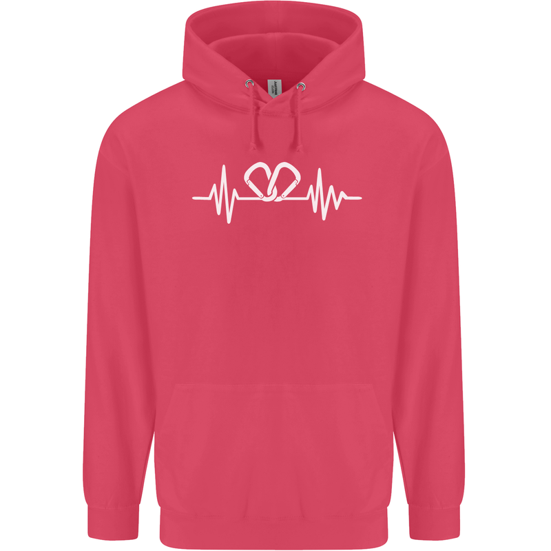 Pulse Rock Climbing Climber Climb ECG Childrens Kids Hoodie Heliconia
