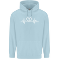 Pulse Rock Climbing Climber Climb ECG Childrens Kids Hoodie Light Blue