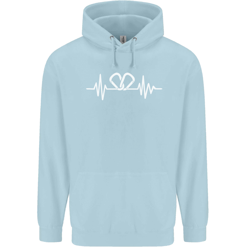 Pulse Rock Climbing Climber Climb ECG Childrens Kids Hoodie Light Blue