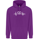 Pulse Rock Climbing Climber Climb ECG Childrens Kids Hoodie Purple