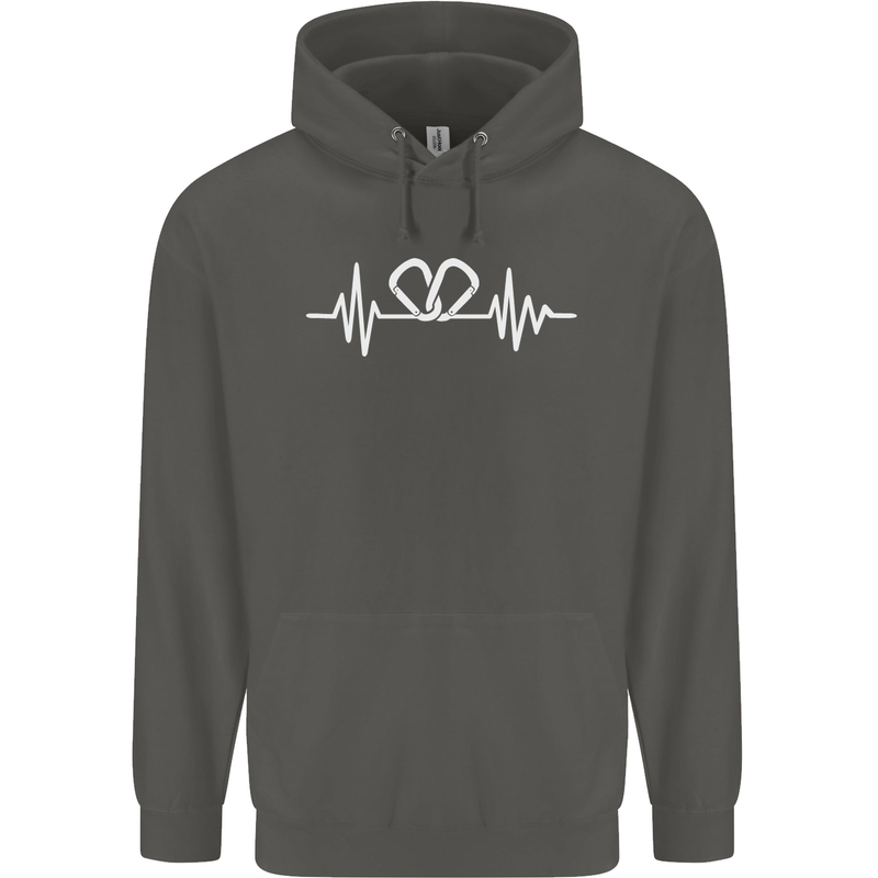 Pulse Rock Climbing Climber Climb ECG Childrens Kids Hoodie Storm Grey