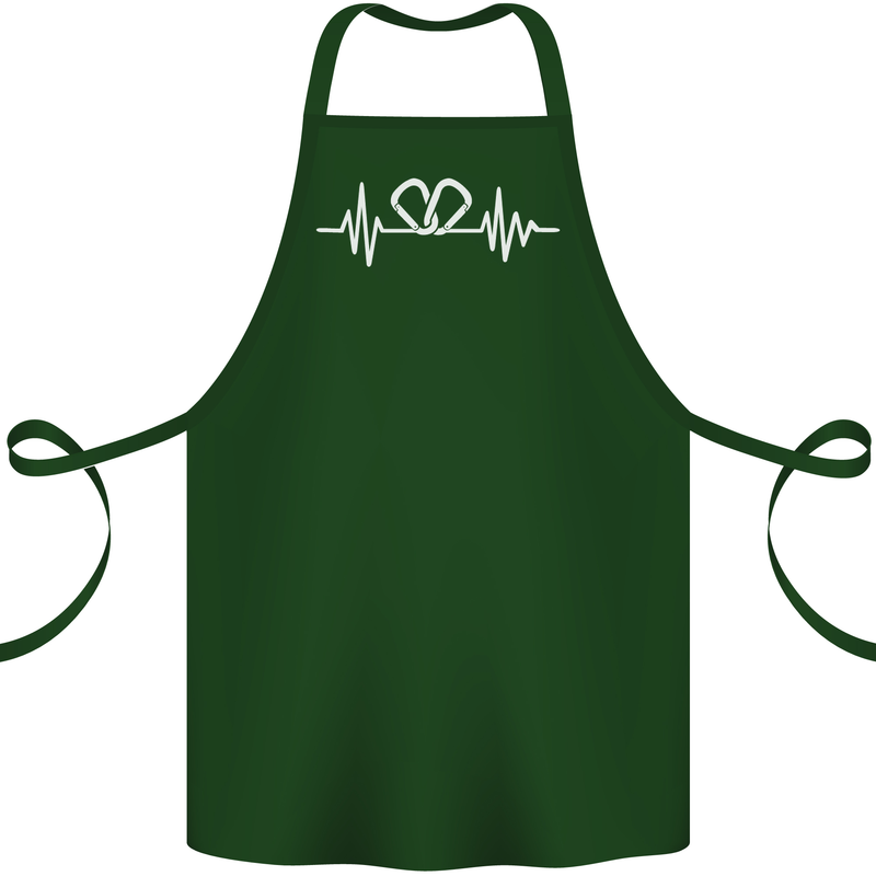 Pulse Rock Climbing Climber Climb ECG Cotton Apron 100% Organic Forest Green