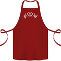 Pulse Rock Climbing Climber Climb ECG Cotton Apron 100% Organic Maroon