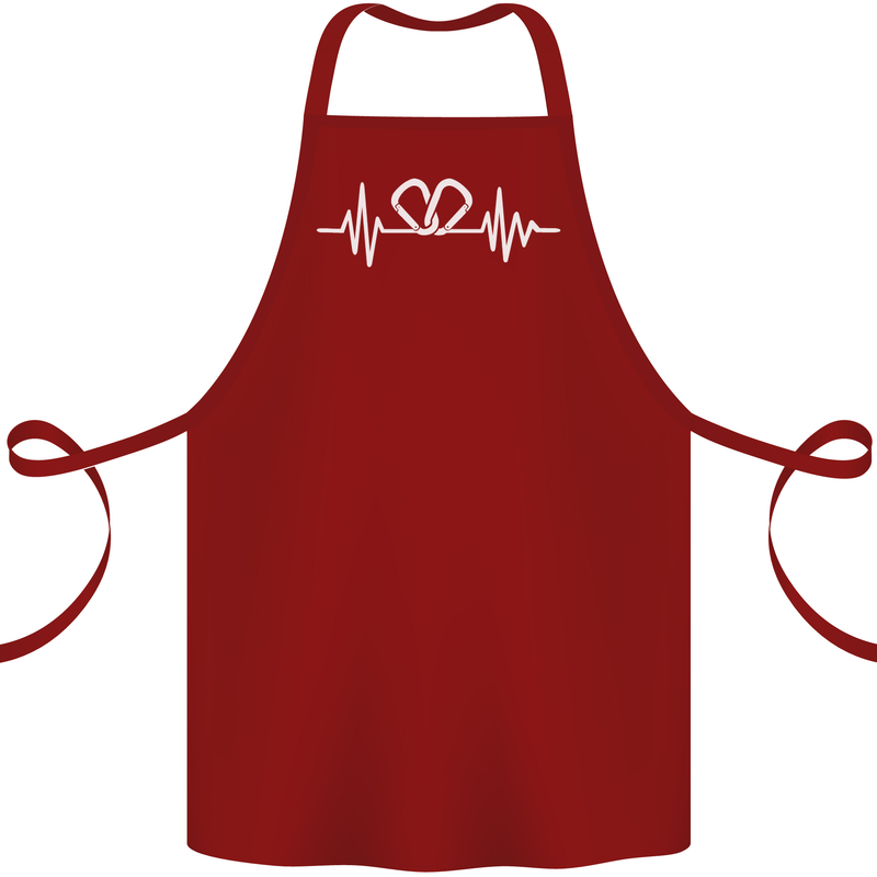 Pulse Rock Climbing Climber Climb ECG Cotton Apron 100% Organic Maroon