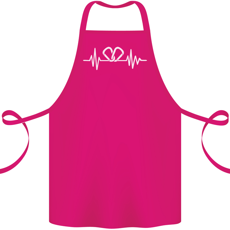 Pulse Rock Climbing Climber Climb ECG Cotton Apron 100% Organic Pink