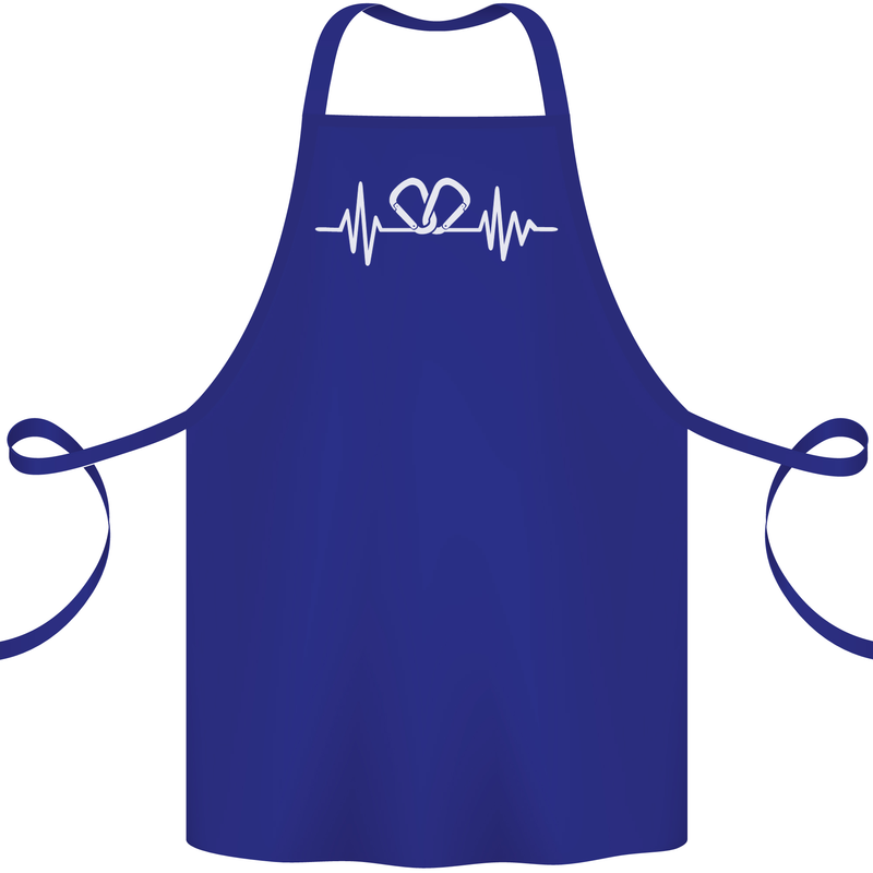 Pulse Rock Climbing Climber Climb ECG Cotton Apron 100% Organic Royal Blue