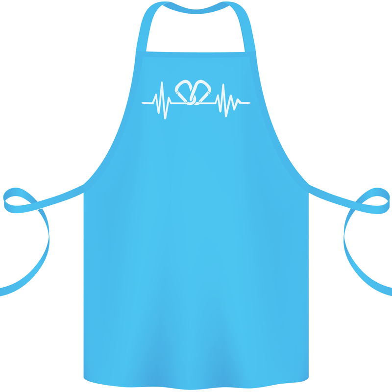 Pulse Rock Climbing Climber Climb ECG Cotton Apron 100% Organic Turquoise