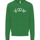 Pulse Rock Climbing Climber Climb ECG Kids Sweatshirt Jumper Irish Green