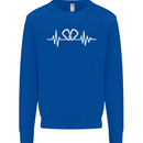 Pulse Rock Climbing Climber Climb ECG Kids Sweatshirt Jumper Royal Blue