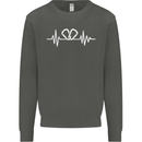 Pulse Rock Climbing Climber Climb ECG Kids Sweatshirt Jumper Storm Grey