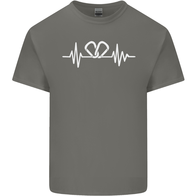Pulse Rock Climbing Climber Climb ECG Kids T-Shirt Childrens Charcoal