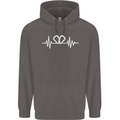 Pulse Rock Climbing Climber Climb ECG Mens 80% Cotton Hoodie Charcoal