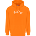 Pulse Rock Climbing Climber Climb ECG Mens 80% Cotton Hoodie Orange