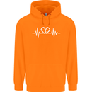 Pulse Rock Climbing Climber Climb ECG Mens 80% Cotton Hoodie Orange