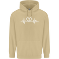 Pulse Rock Climbing Climber Climb ECG Mens 80% Cotton Hoodie Sand